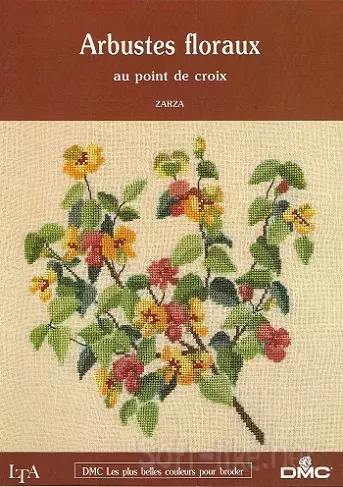 Arbustes floraux au point de croix